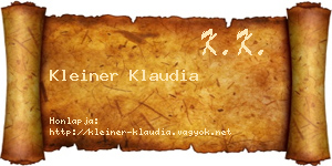 Kleiner Klaudia névjegykártya